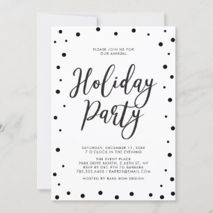 Black & White Modern Christmas Holiday Party Invitation