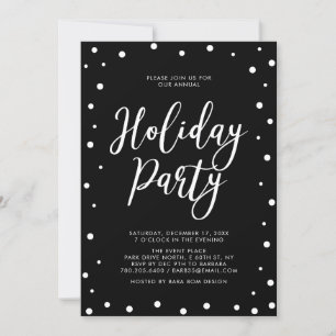 Black & White Modern Christmas Holiday Party Invitation