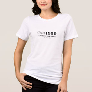 Black & White Modern Class Reunion Party Favour Tri-Blend Shirt