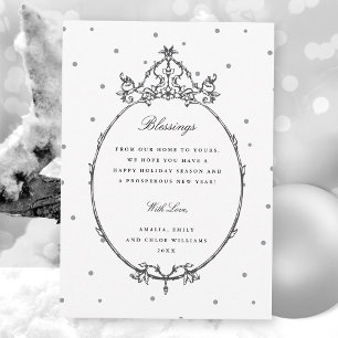 Black & White Modern Classic Frame Photo Holiday Card