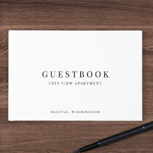 Black & White Modern Classic Vacation Home Rental Guest Book