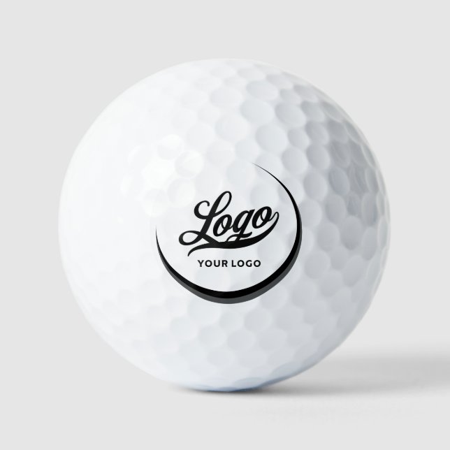 Black White Modern Company Logo Business Club Golf Balls (Front)