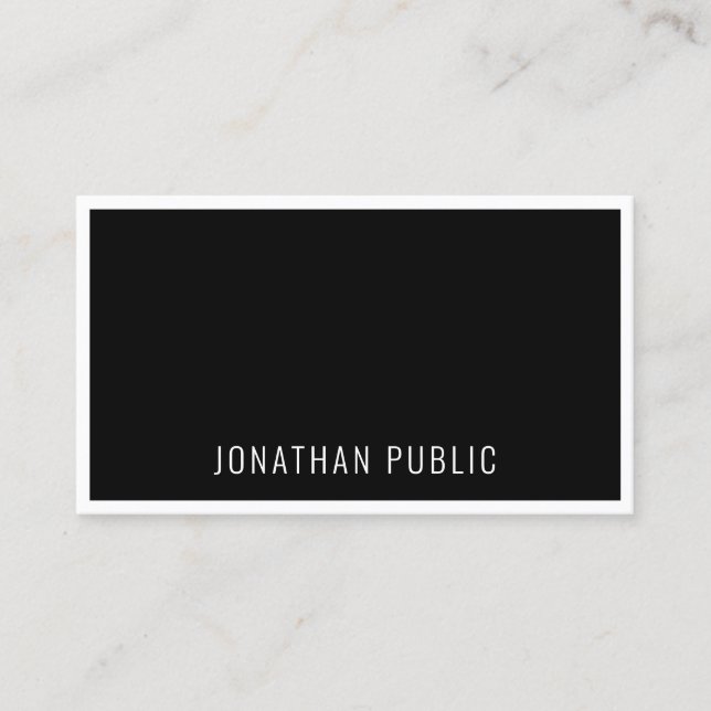 Black White Modern Creative Simple Template Chic Business Card (Front)