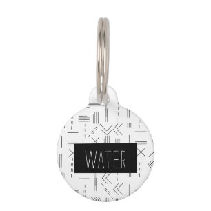 Black White Modern Custom Monogram Funny Pet Tag
