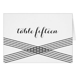 Black White Modern Deco Table Number Card