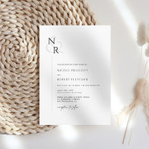 Black & White Modern Elegant Monogram Wedding