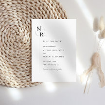 Black & White Modern Elegant Monogram Wedding