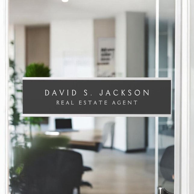 Black White Modern Elegant Professional Classy Door Sign (Creator Uploaded)