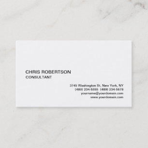 Black White Modern Elegant Standard Business Card