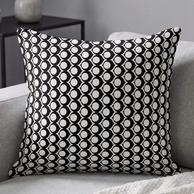 Black White Modern Geometric Pattern  Cushion (Creator Uploaded)