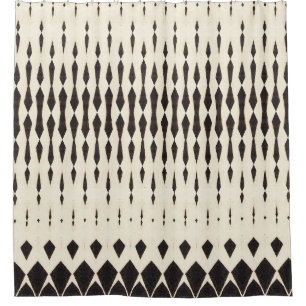 Black white modern geometric pattern shower curtain