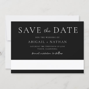 Black & White Modern Minimal Wedding  Save The Date