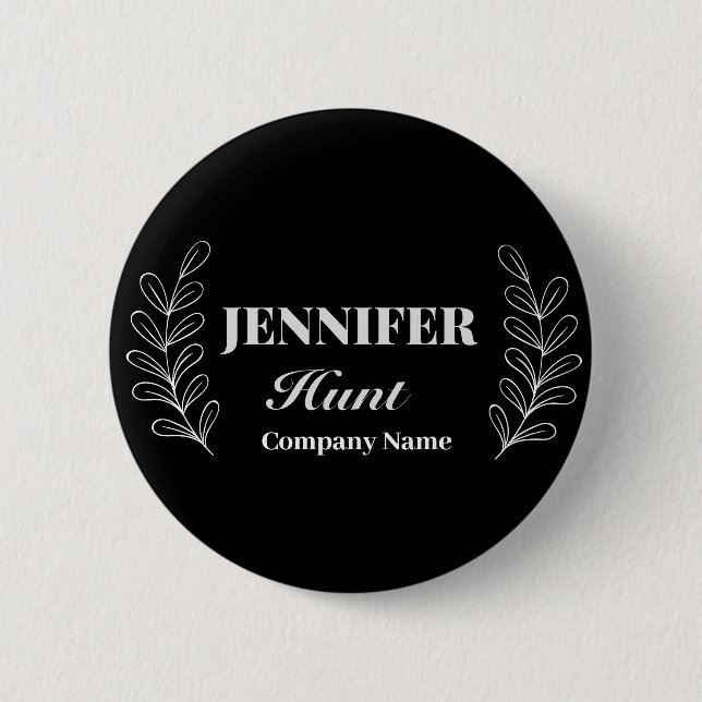 Black&white modern minimalist Company  6 Cm Round Badge (Front)