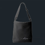 Black White Modern Minimalist Elegant Monogram Crossbody Bag<br><div class="desc">Introducing our Black and White Minimalist Modern Monogram Collection: Embrace simplicity and sophistication with our minimalist designs, curated to elevate your style effortlessly. Crafted with a keen eye for modern aesthetics, this collection features sleek black and white designs accentuated by personalised monograms. From chic stationery to versatile accessories, our collection...</div>