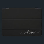 Black White Modern Minimalist Elegant Monogram iPad Pro Cover<br><div class="desc">Introducing our Black and White Minimalist Modern Monogram Collection: Embrace simplicity and sophistication with our minimalist designs, curated to elevate your style effortlessly. Crafted with a keen eye for modern aesthetics, this collection features sleek black and white designs accentuated by personalised monograms. From chic stationery to versatile accessories, our collection...</div>