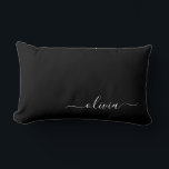 Black White Modern Minimalist Elegant Monogram Lumbar Cushion<br><div class="desc">Introducing our Black and White Minimalist Modern Monogram Collection: Embrace simplicity and sophistication with our minimalist designs, curated to elevate your style effortlessly. Crafted with a keen eye for modern aesthetics, this collection features sleek black and white designs accentuated by personalised monograms. From chic stationery to versatile accessories, our collection...</div>