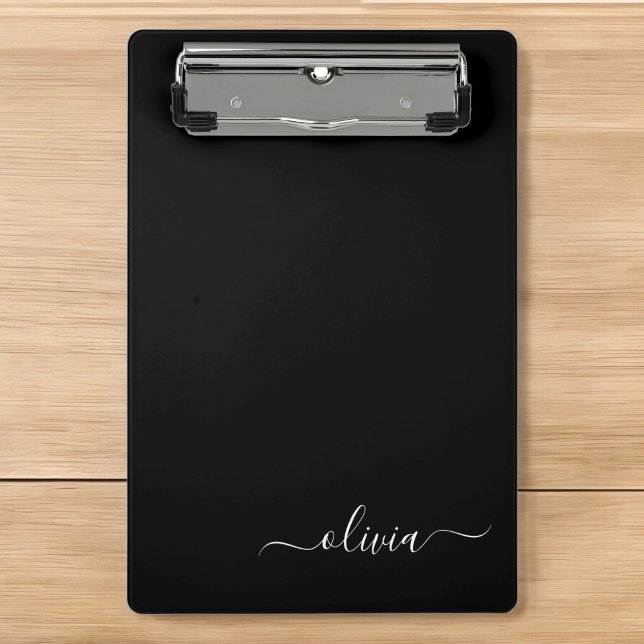 Black White Modern Minimalist Elegant Monogram Mini Clipboard (Creator Uploaded)