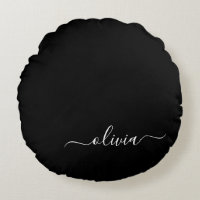 Black White Modern Minimalist Elegant Monogram