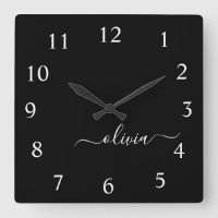 Black White Modern Minimalist Elegant Monogram