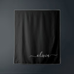 Black White Modern Minimalist Elegant Monogram Tapestry<br><div class="desc">Introducing our Black and White Minimalist Modern Monogram Collection: Embrace simplicity and sophistication with our minimalist designs, curated to elevate your style effortlessly. Crafted with a keen eye for modern aesthetics, this collection features sleek black and white designs accentuated by personalised monograms. From chic stationery to versatile accessories, our collection...</div>