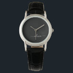 Black White Modern Minimalist Elegant Monogram Watch<br><div class="desc">Introducing our Black and White Minimalist Modern Monogram Collection: Embrace simplicity and sophistication with our minimalist designs, curated to elevate your style effortlessly. Crafted with a keen eye for modern aesthetics, this collection features sleek black and white designs accentuated by personalised monograms. From chic stationery to versatile accessories, our collection...</div>