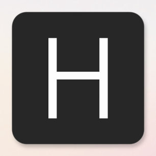 Black & White Modern Minimalistic Letter Square Sticker