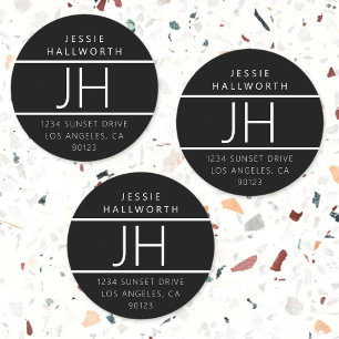 Black & White Modern Monogrammed Waterproof