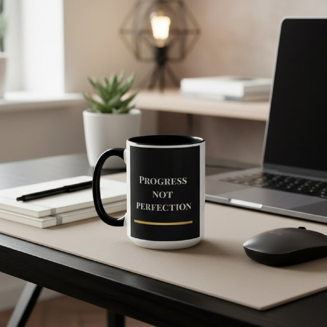 Black & White Modern Motivational  Mug (Creator Uploaded)