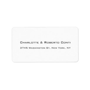 Black White Modern Plain Elegant Family Label