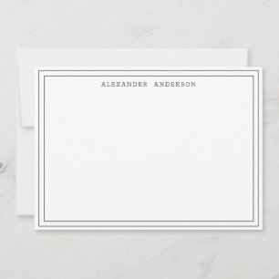 Black White Modern Professional Double Border  Card