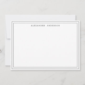 Black White Modern Professional Double Border Card
