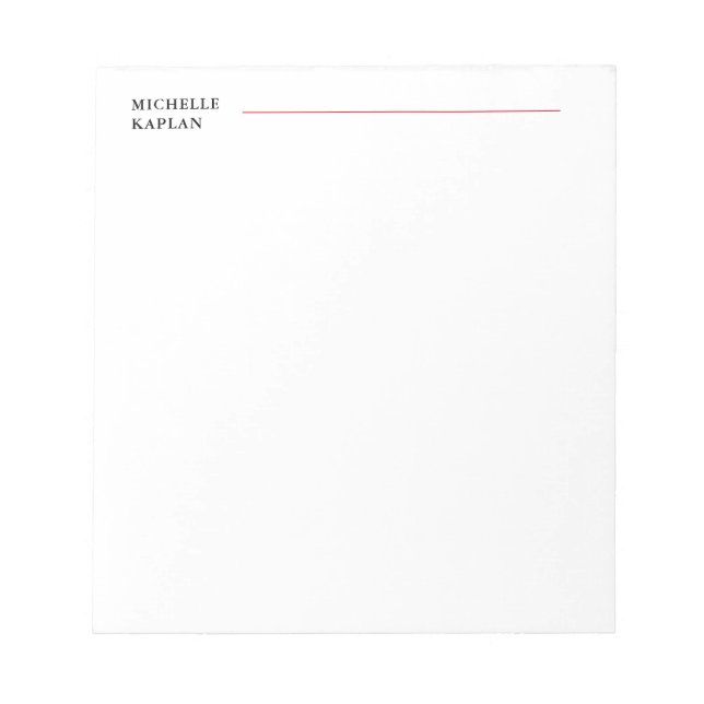 Black & White Modern Professional Exclusive Notepad (Front)