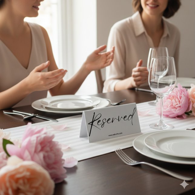 Black White Modern Reserved Table Tent Sign Design (Black White Modern Reserved Table Tent Sign Design
)