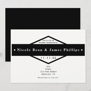 Black & White Modern Rustic Wedding Invitations