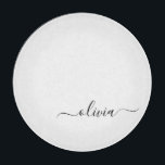 Black White Modern Script Girly Monogram Name Cutting Board<br><div class="desc">Black and White Simple Script Monogram Name Cutting Board. This makes the perfect graduation,  birthday,  wedding,  bridal shower,  anniversary,  baby shower or bachelorette party gift for someone that loves glam luxury and chic styles.</div>