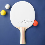 Black White Modern Script Girly Monogram Name Ping Pong Paddle<br><div class="desc">Black and White Script Monogram Name Ping Pong Paddle. This makes the perfect sweet 16 birthday,  wedding,  bridal shower,  anniversary,  baby shower or bachelorette party gift for someone that loves glam luxury and chic styles.</div>