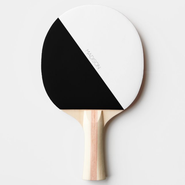black white modern simple minimalist ping pong paddle (Front)