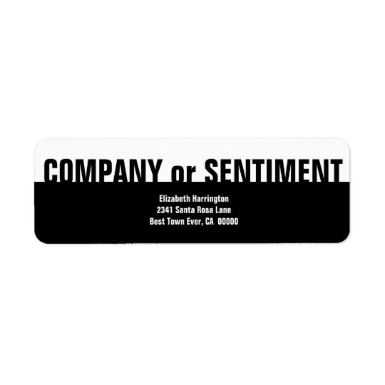 Black White Modern Simple Trend Setter Business V2 Return Address Label
