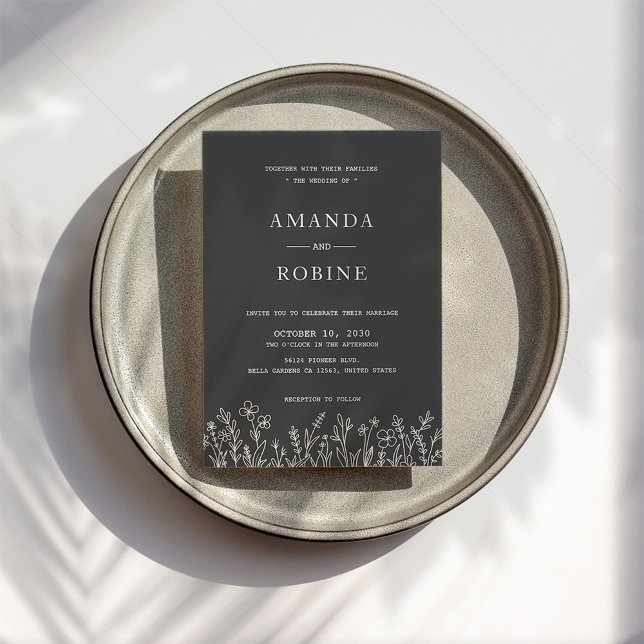 Black & White Modern Simple Wedding Invitation (Creator Uploaded)