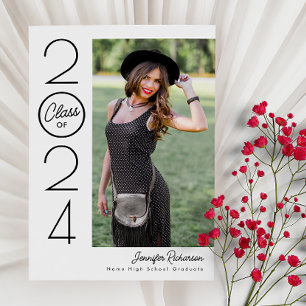 Black & White Modern Typography Photo Graduation Announcement