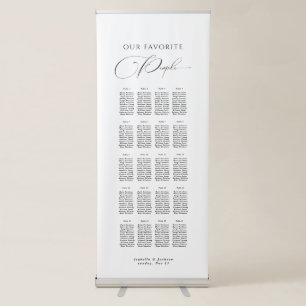 Black & White Modern Typography Wedding Seating Retractable Banner