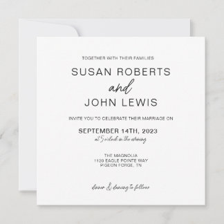 Black & White Modern Wedding Invitation 