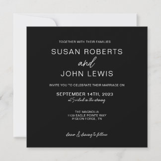 Black & White Modern Wedding Invitation 