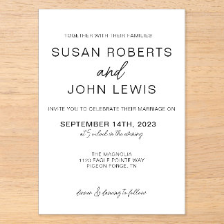 Black & White Modern Wedding Invitation 