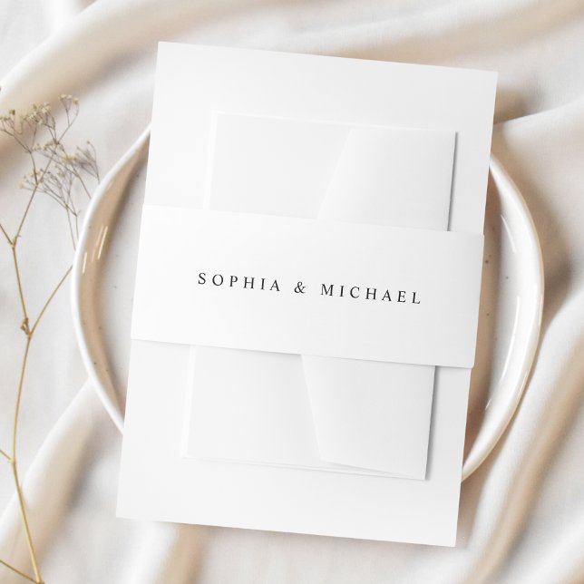 Black White Modern Wedding Invitation Belly Band (Creator Uploaded)