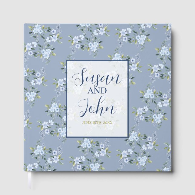 Black & White Modern Wedding Invitation Guest Book (Front)