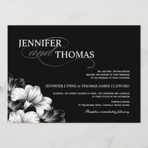 Black White Modern Wedding Photo Invitation