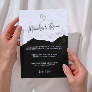 Black & White Modern Wedding   Website QR Code Invitation