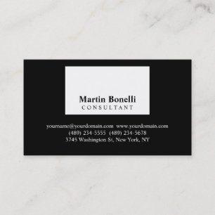 Black White Modernist Professional Business Card