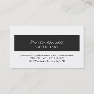 Black & White Modernist Professional Business Card